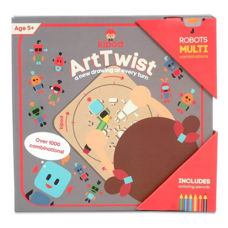 Kit desen si trasare Kipod- Sablon rotativ Montessori, Roboti [2]