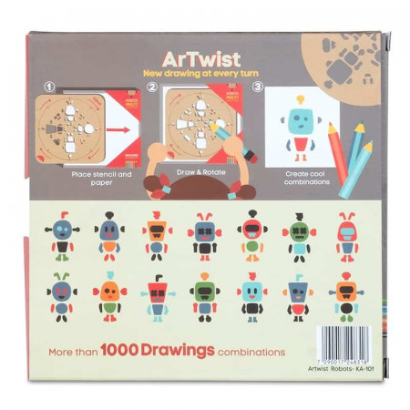 Kit desen si trasare Kipod- Sablon rotativ Montessori, Roboti [3]