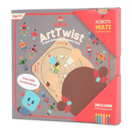 Kit desen si trasare Kipod- Sablon rotativ Montessori, Roboti [4]