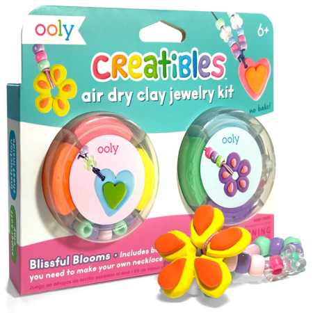Cadouri Fete - Kit DIY bijuterii Creatibles Flori Fermecate- plastilina cu uscare la aer - set de 6 culori si accesorii