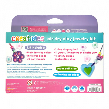 Kit DIY bijuterii Creatibles Flori Fermecate- plastilina cu uscare la aer - set de 6 culori si accesorii [2]