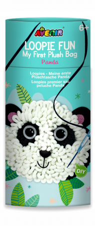 Noutăți - Kit DIY Loopie Fun - Prima mea geanta de plus bucle, Panda