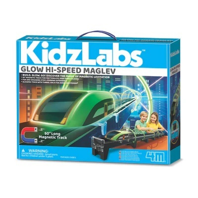 Noutati - Kit experimente KidzLabs - Tren Maglev fosforescent de mare viteza