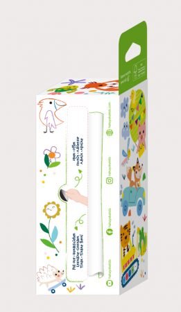 Kit rola de desenat Uneste punctele - 2 m, include 4 creioane colorate cerate, Vehicule - Haku Yoka [9]