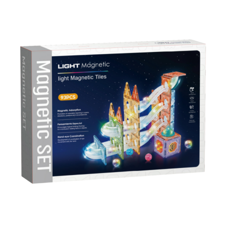 Jucarii Magnetice - Labirint magnetic Diamond cu lumini -  93 piese (7.5 cm)