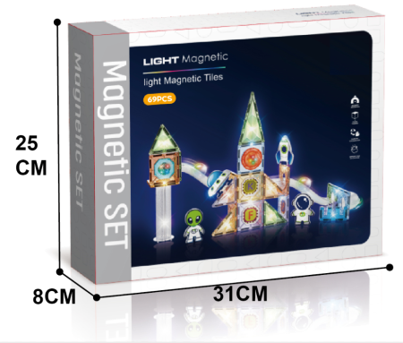 Labirint magnetic Diamond cu lumini - In spatiu 69 piese (7.5 cm) [4]