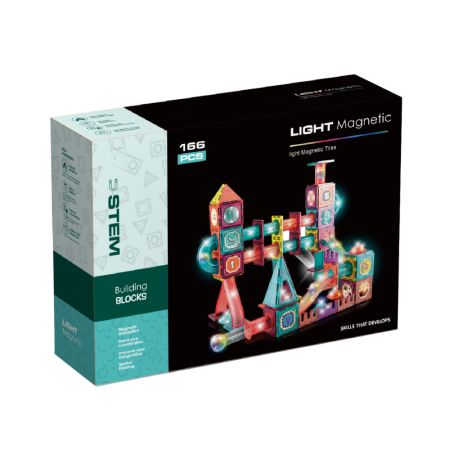 Jucarii creative - Labirintul meu magnetic cu lumini - 166 piese (7.5 cm)