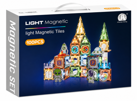 Noutati - Labirintul meu magnetic cu lumini - In spatiu 100 piese (7.5 cm)