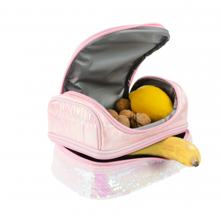 Lunch box Girabrilla – cutie termică matlasată cu paiete reversibile și interior impermeabil [2]
