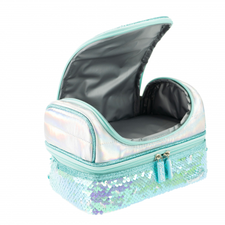 Lunch box Girabrilla – cutie termică matlasată cu paiete reversibile și interior impermeabil [1]