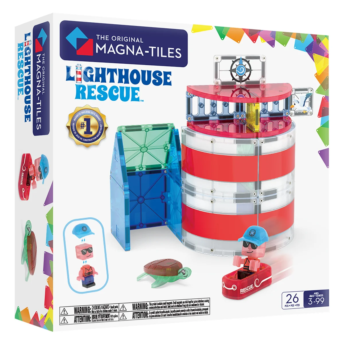 Jucarii creative - MAGNA-TILES Lighthouse Rescue, set magnetic