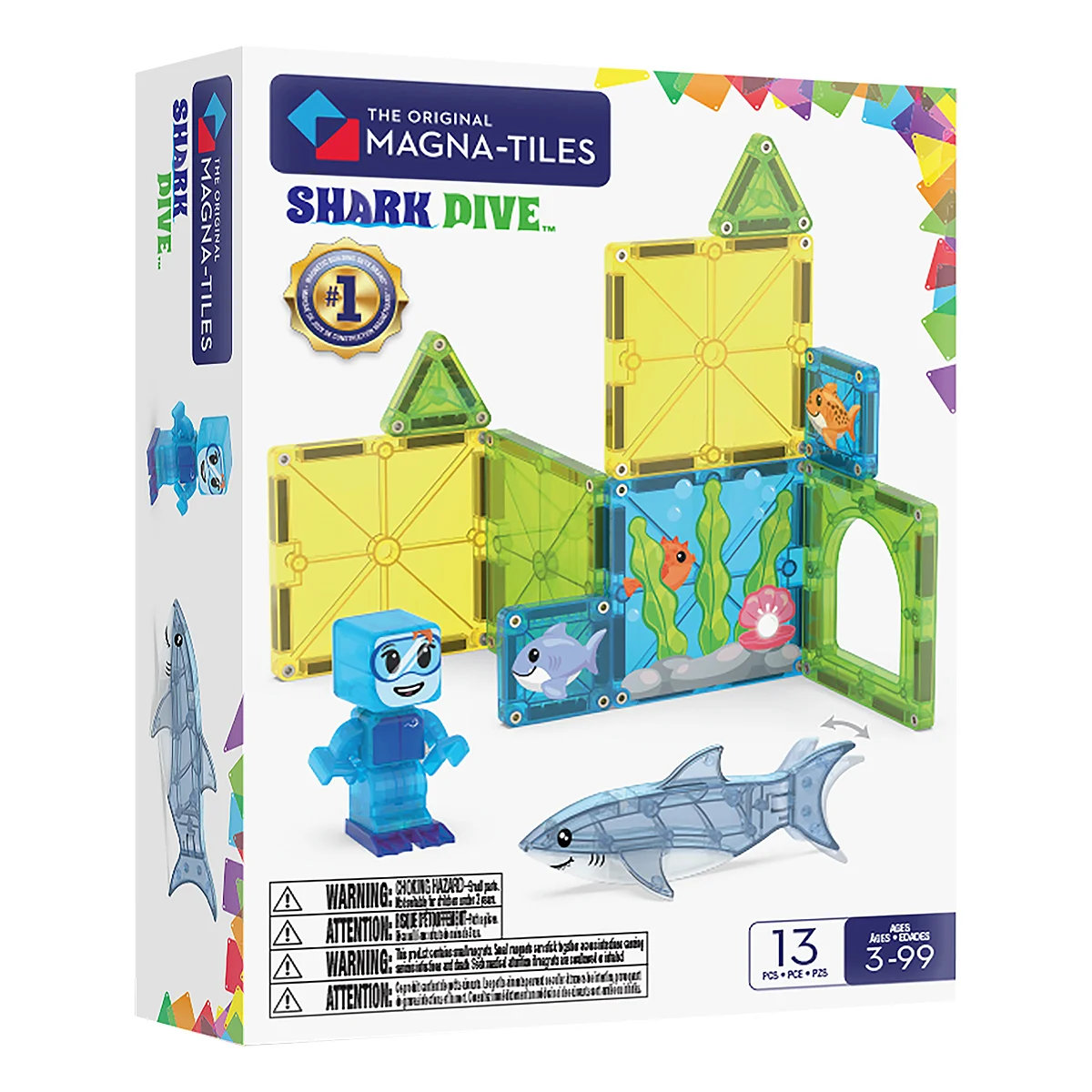 Jucarii creative - MAGNA-TILES Shark Dive, set magnetic