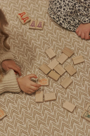 Joc Mahjong din lemn pentru copii, 49 piese [2]