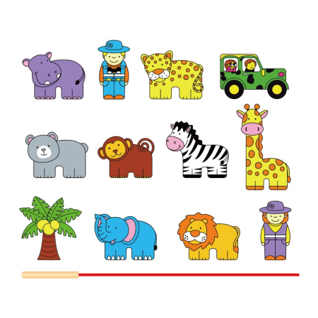 Margele de insirat din lemn - animale de la zoo [4]