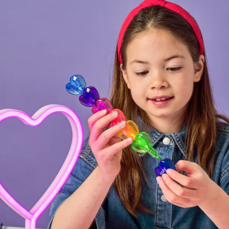 Markere intercalabile Inimioare - set 6 culori neon - Heart [10]