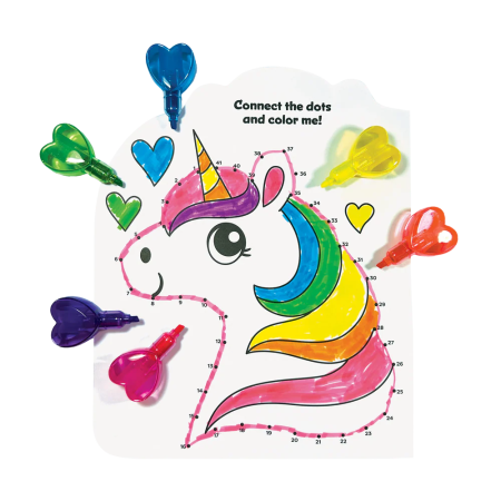 Markere intercalabile Inimioare - set 6 culori neon - Heart [8]