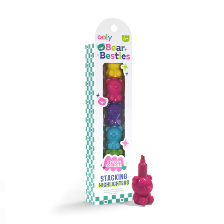 Markere intercalabile Ursuleți - set 5 culori neon - Bear Besties [1]