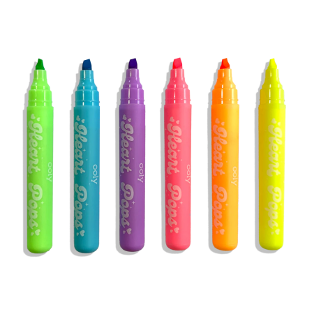 Markere - set 6 culori neon - Inimioare, Heart Pops [2]