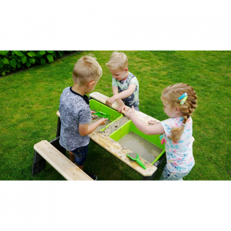 Masă de joacă Aksent cu 2 bănci – pentru nisip, apă și picnic, Exit Toys [9]