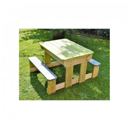 Masa de picnic senzoriala cu bancute si loc pentru nisip si apa [1]