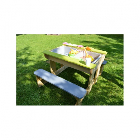 Apa si Nisip - Masa de picnic senzoriala cu bancute si loc pentru nisip si apa