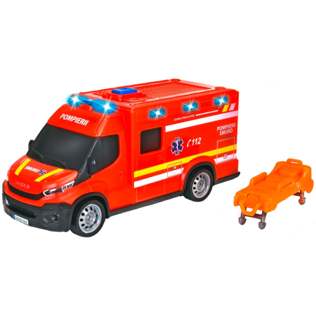 Vehicule - Masina ambulanta Dickie Toys Iveco Daily Ambulance 1:32 18 cm rosu