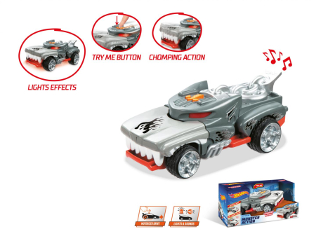 MASINA CU LUMINI SI SUNETE, MONSTER ACTION-HOTWEILER, HOT WHEELS [1]