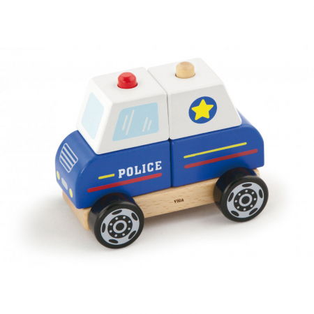Jucarii Educative - Jucarie copii Masina de politie de stivuit, Viga