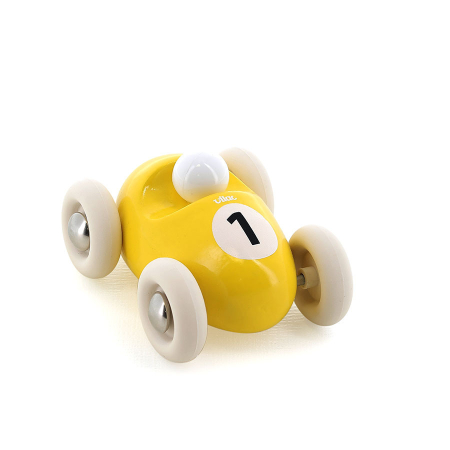 Masina MINI din lemn masiv Roadster - Galben - Vilac [1]
