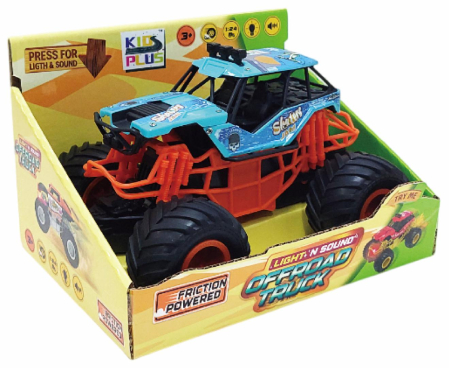 MASINUTA CU LUMINI, SUNETE SI FRICTIUNE, SCARA 1/24, 19CM, ALBASTRU [1]