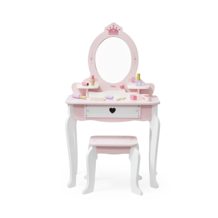 Jucarii de rol - Masuta de Toaleta din Lemn cu 8 Accesorii design Printesa, Viga