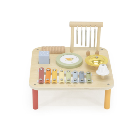Jucarii de rol - Masuta muzicala Montessori, 7 Instrumente din lemn, Viga