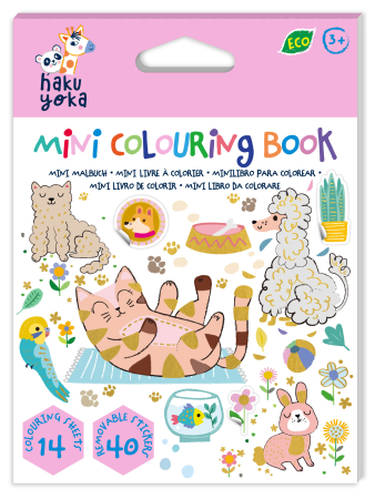 Jucarii 3-5 ani - Mini Carte de Colorat Hakuyoka - Animale dragute