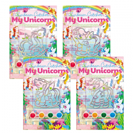 Jucării copii 7-8 ani - Mini set creativ cu vitralii - Unicorni