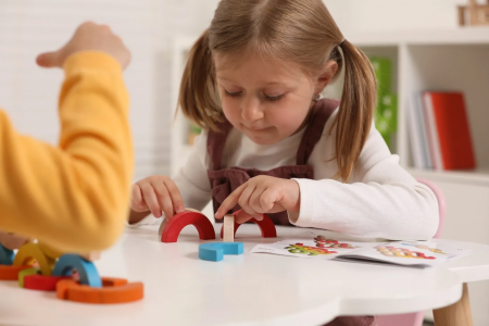 Mozaic de echilibru din lemn - Curcubeu 24 piese [1]