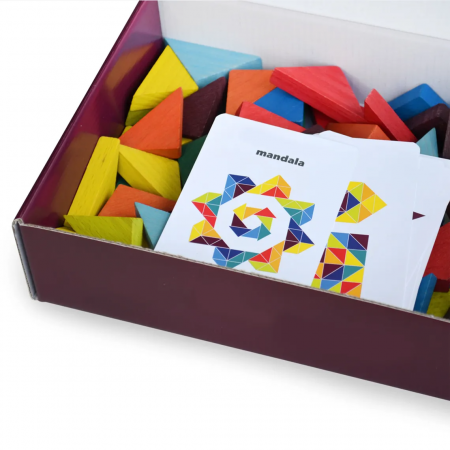 Mozaic triunghiuri din lemn 64 piese [2]