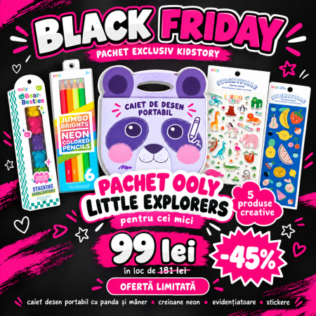 Cadouri copii Craciun - Pachet creativ OOLY Little Explorers – Culori neon, stickere și accesorii distractive