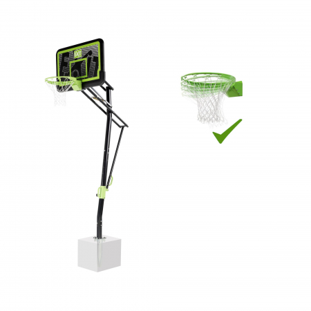 Jucarii de exterior - Panou de baschet pentru montaj în sol cu inel pentru slam dunk, Galaxy - negru, Exit Toys