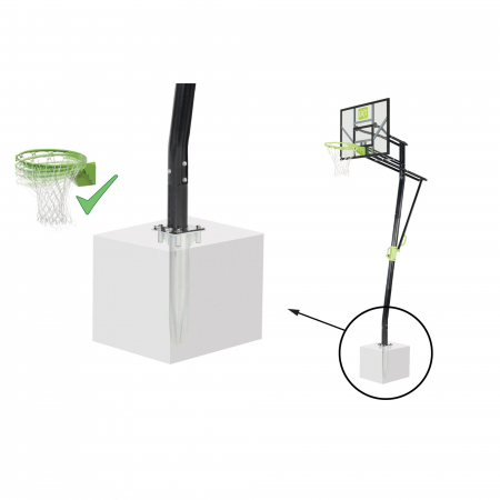 Panou de baschet pentru montaj în sol cu inel pentru slam dunk, Galaxy - verde/negru, Exit Toys [2]