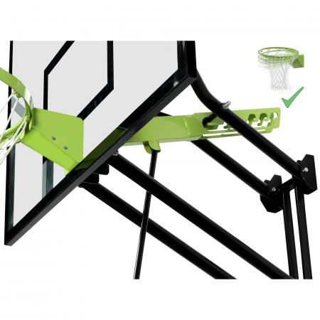 Panou de baschet pentru perete cu inel pentru slam dunk, Galaxy - verde/negru, Exit Toys [3]