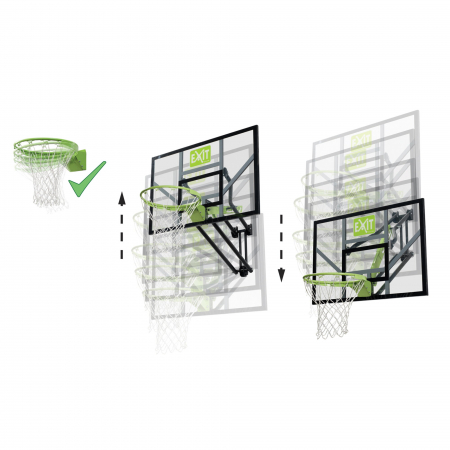 Panou de baschet pentru perete cu inel pentru slam dunk, Galaxy - verde/negru, Exit Toys [1]
