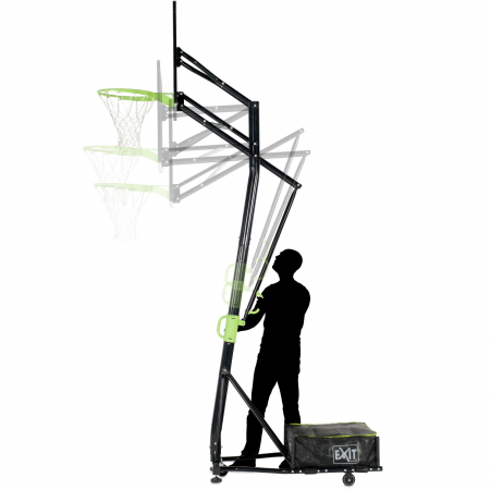 Panou de baschet portabil pe roți cu inel pentru slam dunk, Galaxy - verde/negru, Exit Toys [3]