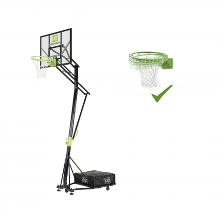 Jucarii de exterior - Panou de baschet portabil pe roți cu inel pentru slam dunk, Galaxy - verde/negru, Exit Toys