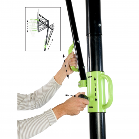 Panou de baschet portabil pe roți, Galaxy - verde/negru, Exit Toys [2]