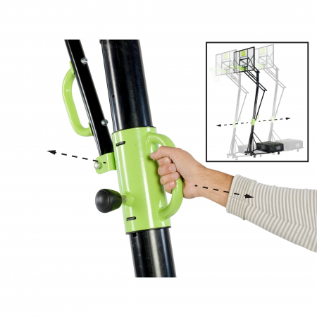 Panou de baschet portabil pe roți, Galaxy - verde/negru, Exit Toys [3]