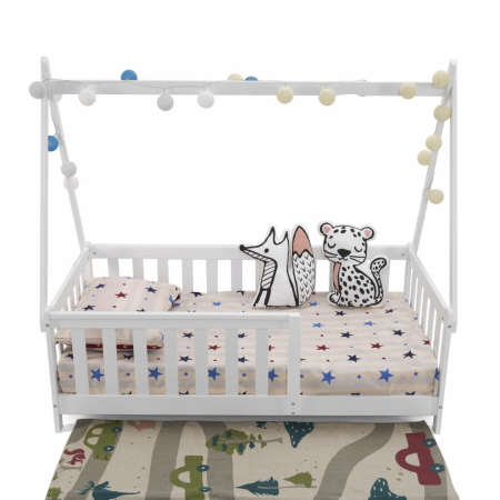 Pat casuta, alb 147.5x75cm, U-Grow [1]