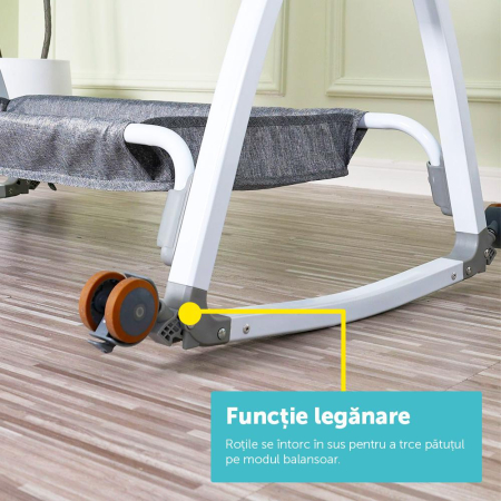 Patut 2 in 1 Co-Sleeper cu functie de leagan, U-Grow [5]