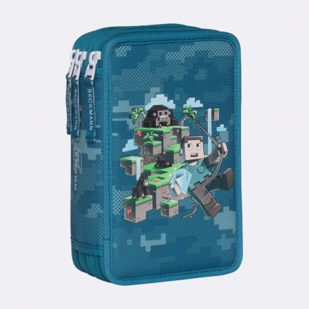 Rechizite scolare - Penar cu trei sectiuni complet echipat, Jungle Game