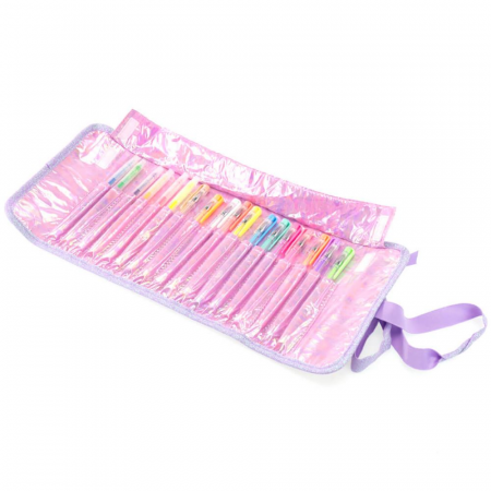 Penar rulabil Girabrilla – cu paiete reversibile și set 12 pixuri gel + 6 markere duble [2]