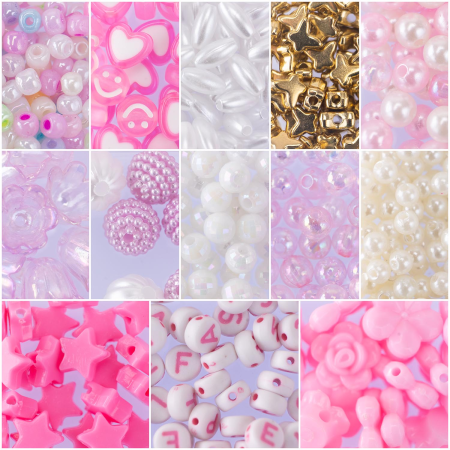 Kit creativ DIY - coliere și brățări cu mărgele Flower Bouquet, 500 piese, Perline ABC [1]
